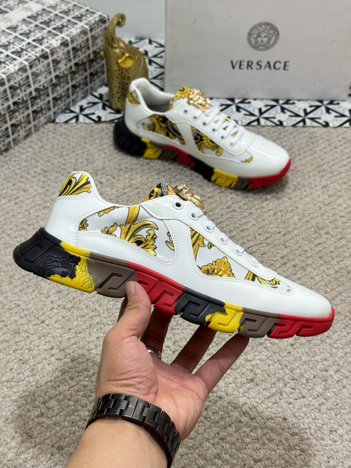 베르사체 남자 스니커즈 신발 운동화