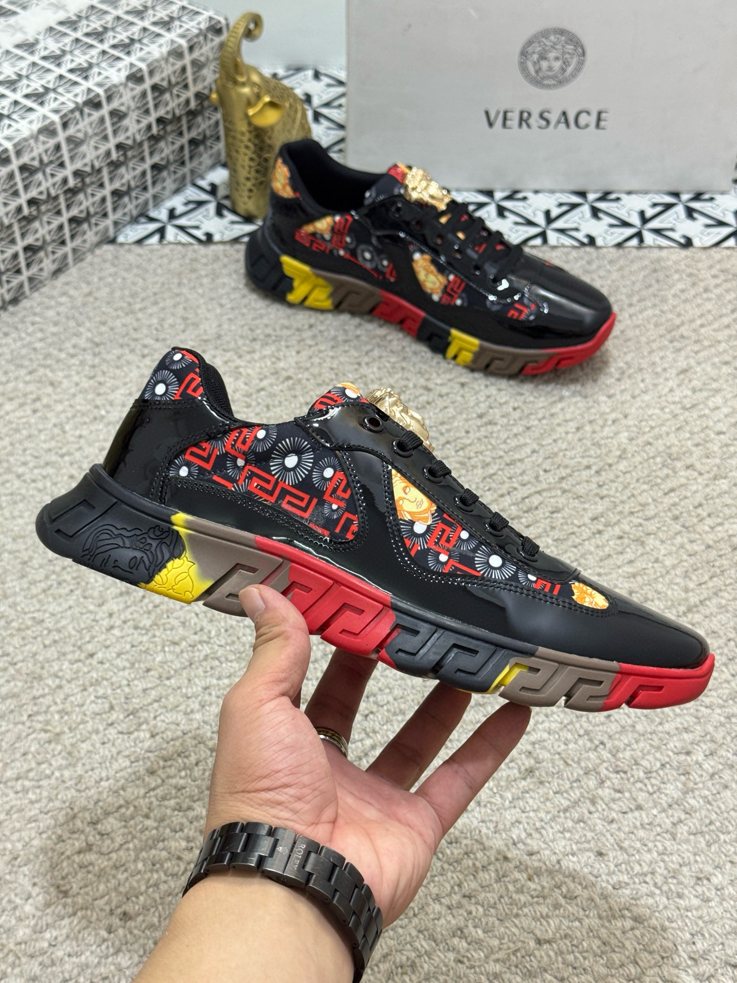 베르사체 남자 스니커즈 신발 운동화